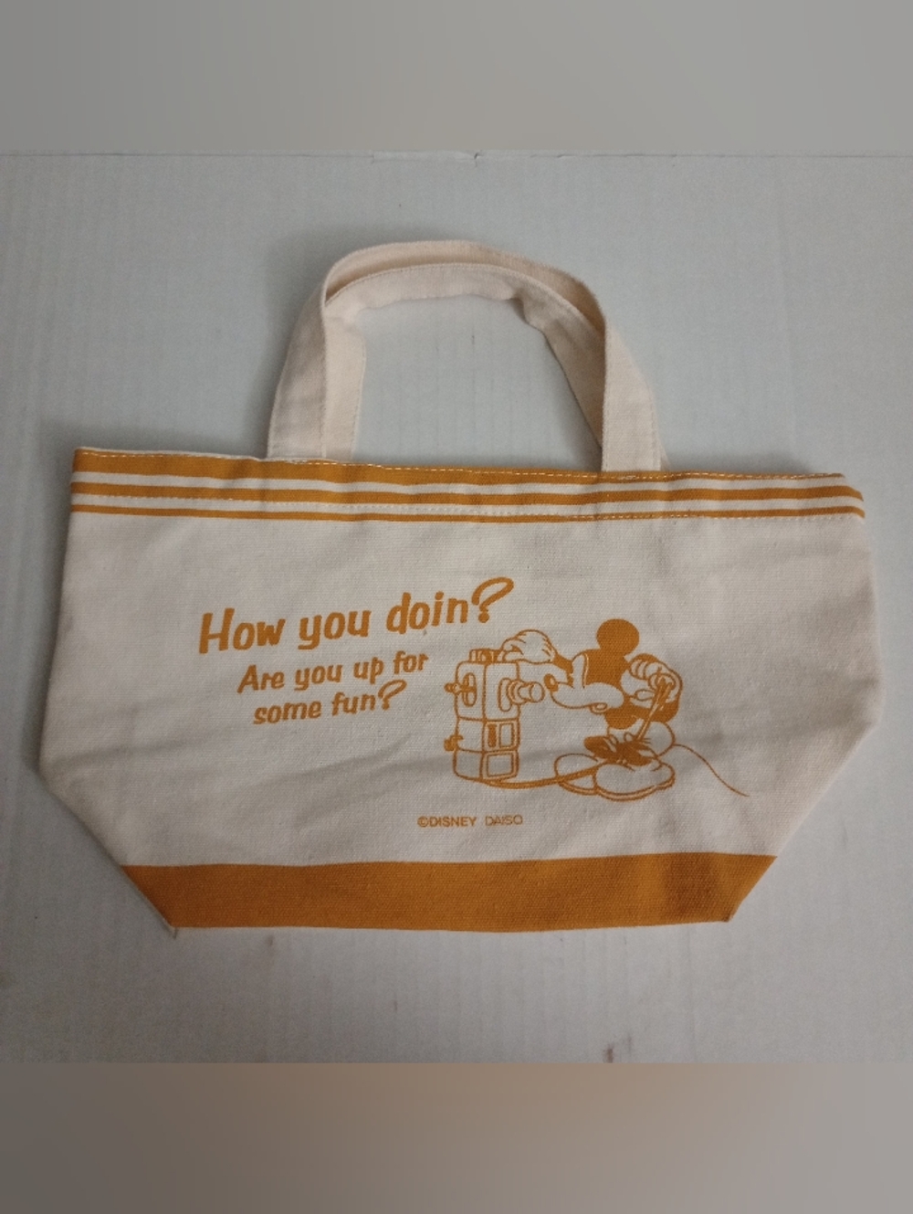 Daiso Disney Mickey Mouse Mini Canvas Tote Bag Collectible